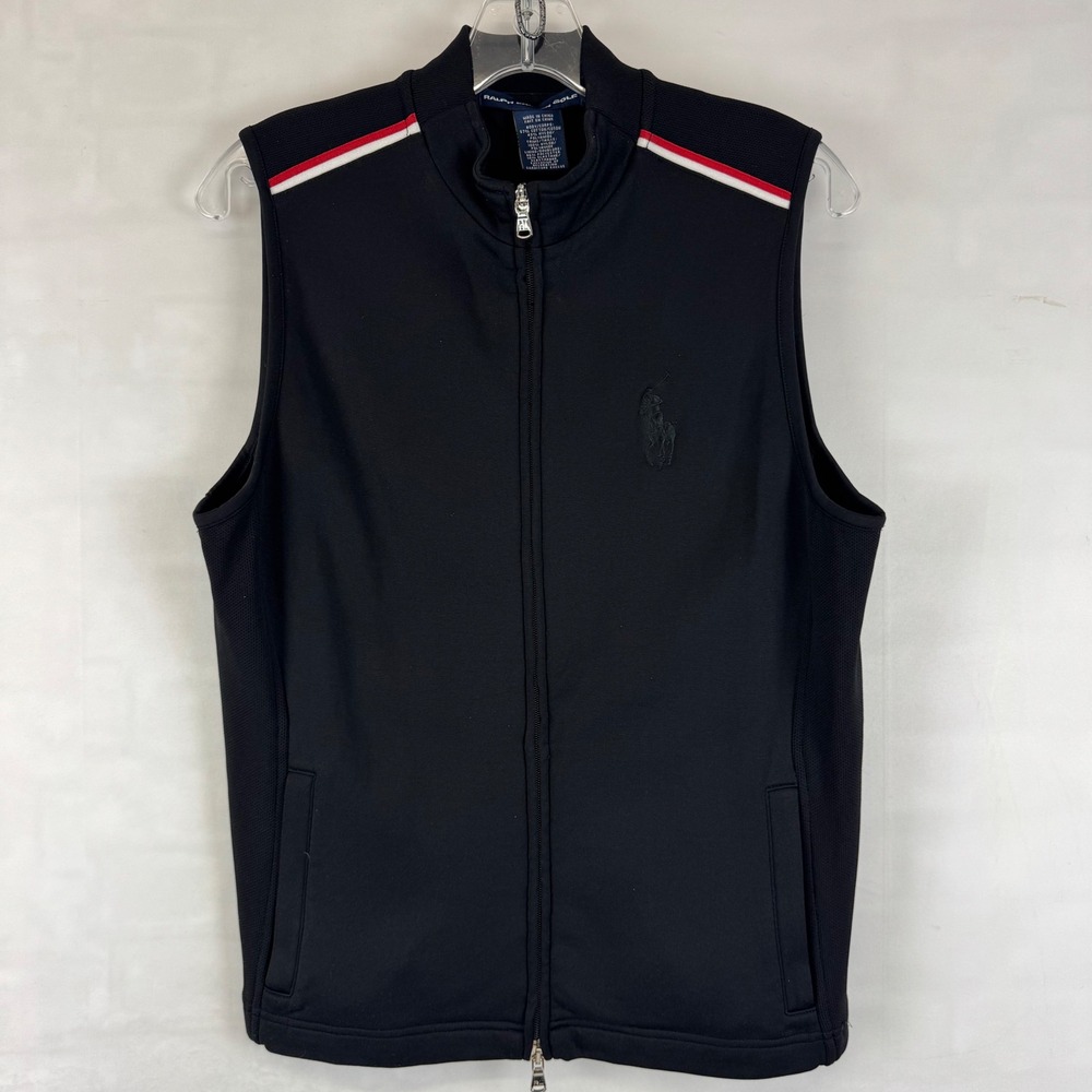 Ralph Lauren Golf Black Full Zip‎ Performance Vest Size L